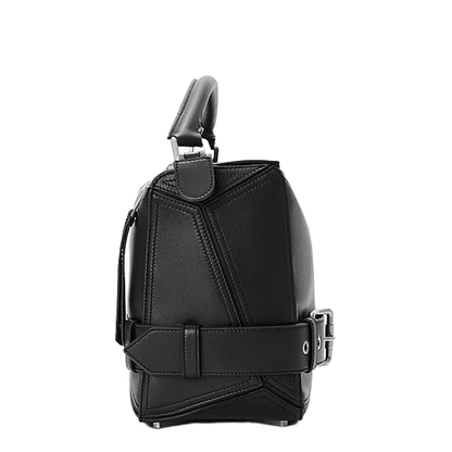 Large Puzzle Biker Bag in Shiny Calfskin Black
