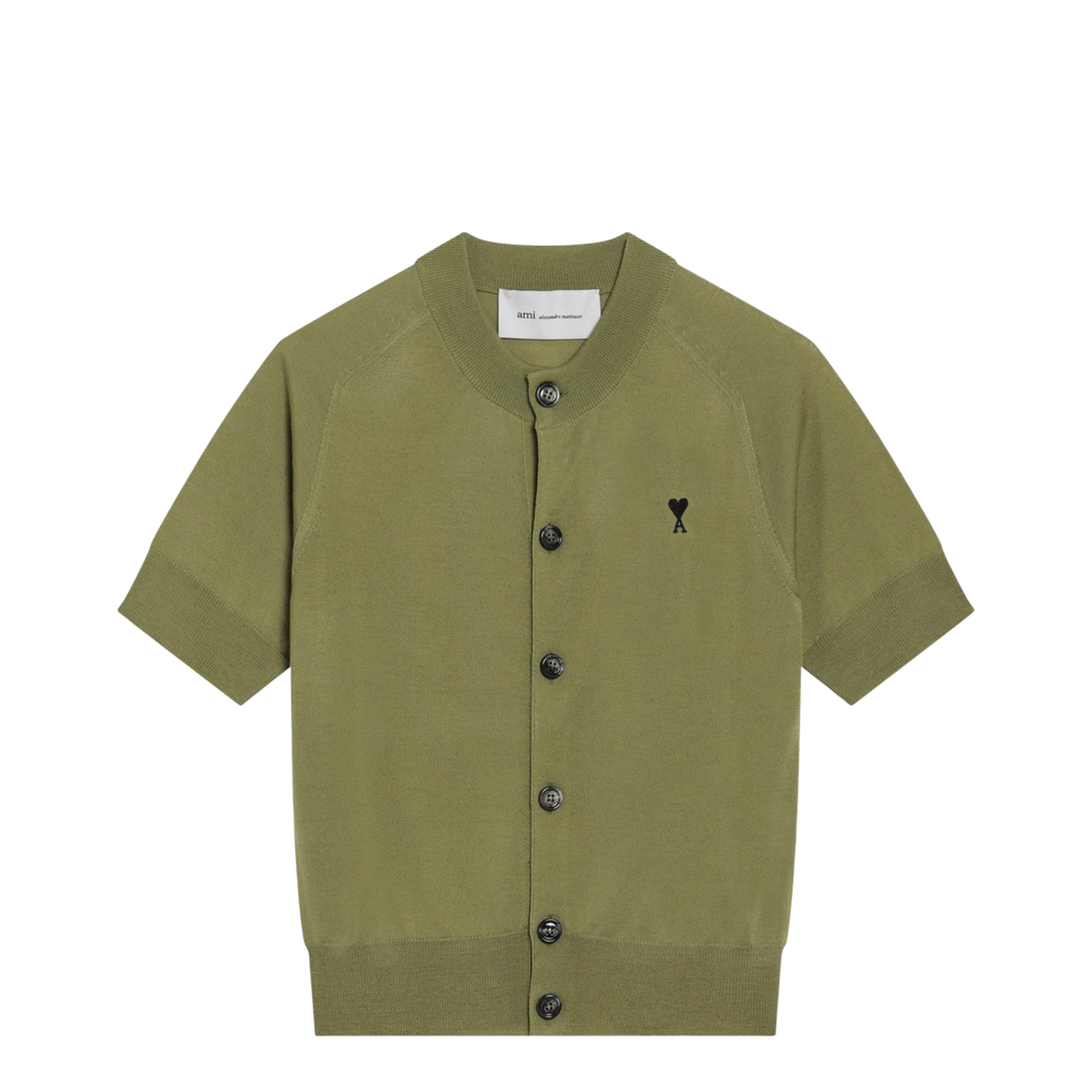 Matcha Green De Coeur Wool Cardigan