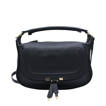 Marcie Small Calfskin Shoulder Bag - Black