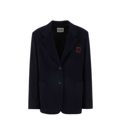 MAYFEYR - Miu Miu - Midnight Blue Wool Blend Blazer - MH1769SAM1125QF0008