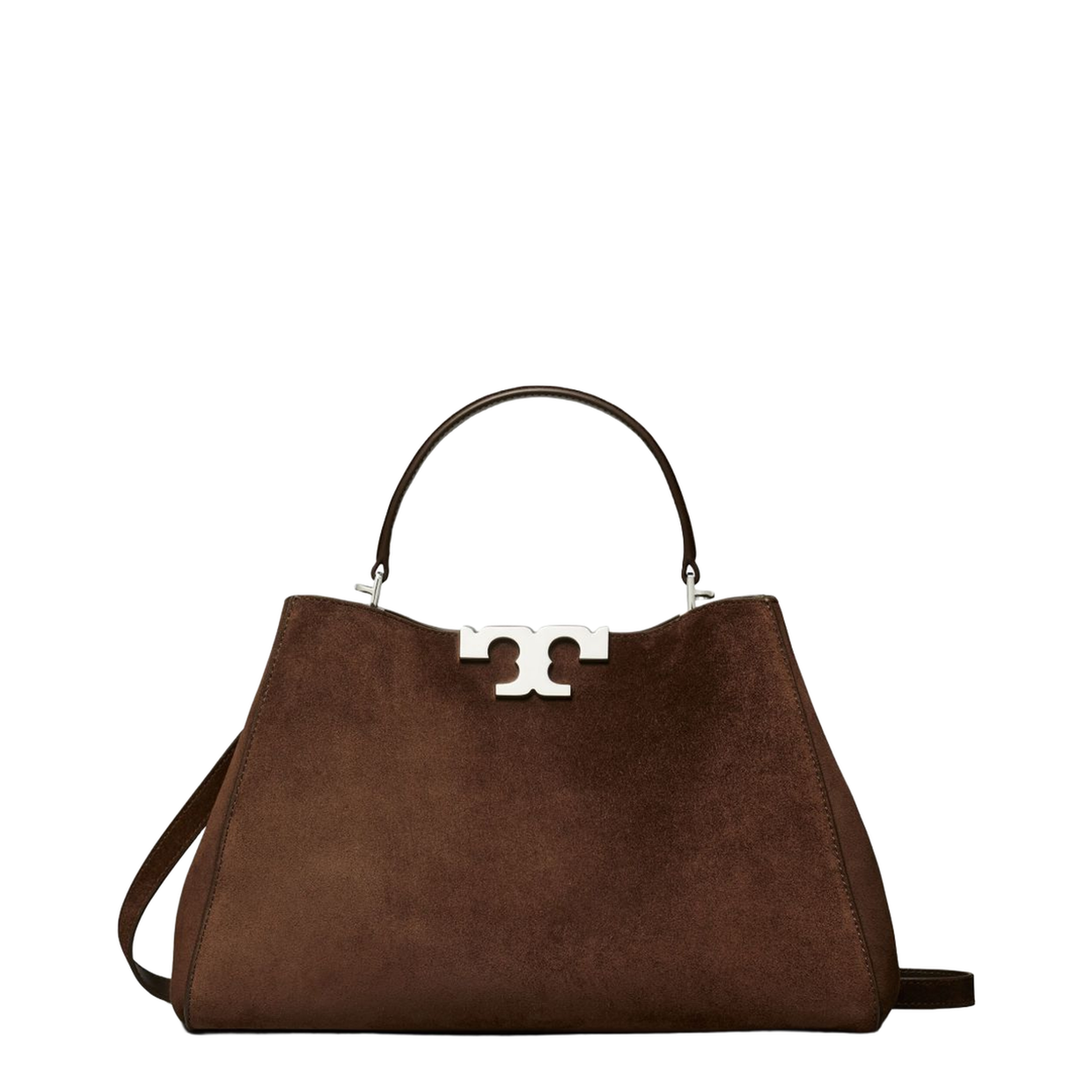 Eleanor Suede Satchel - Dark Cocoa