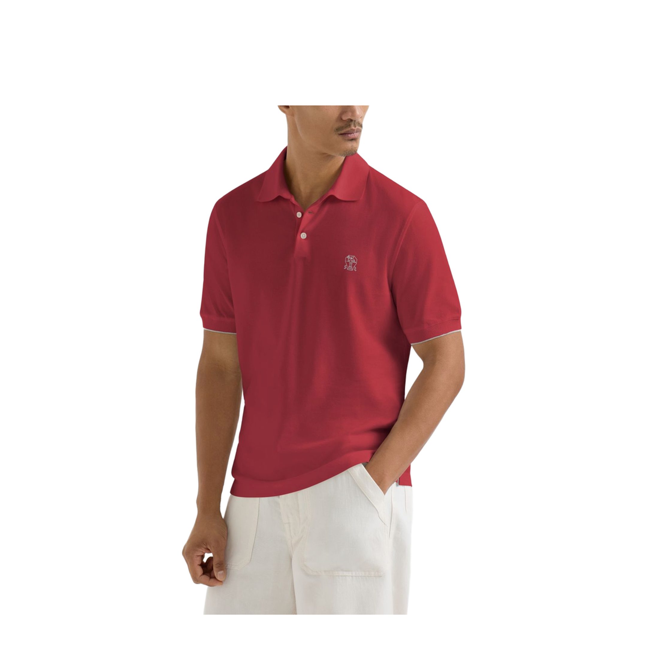 Logo Cotton Polo Shirt Burgundy