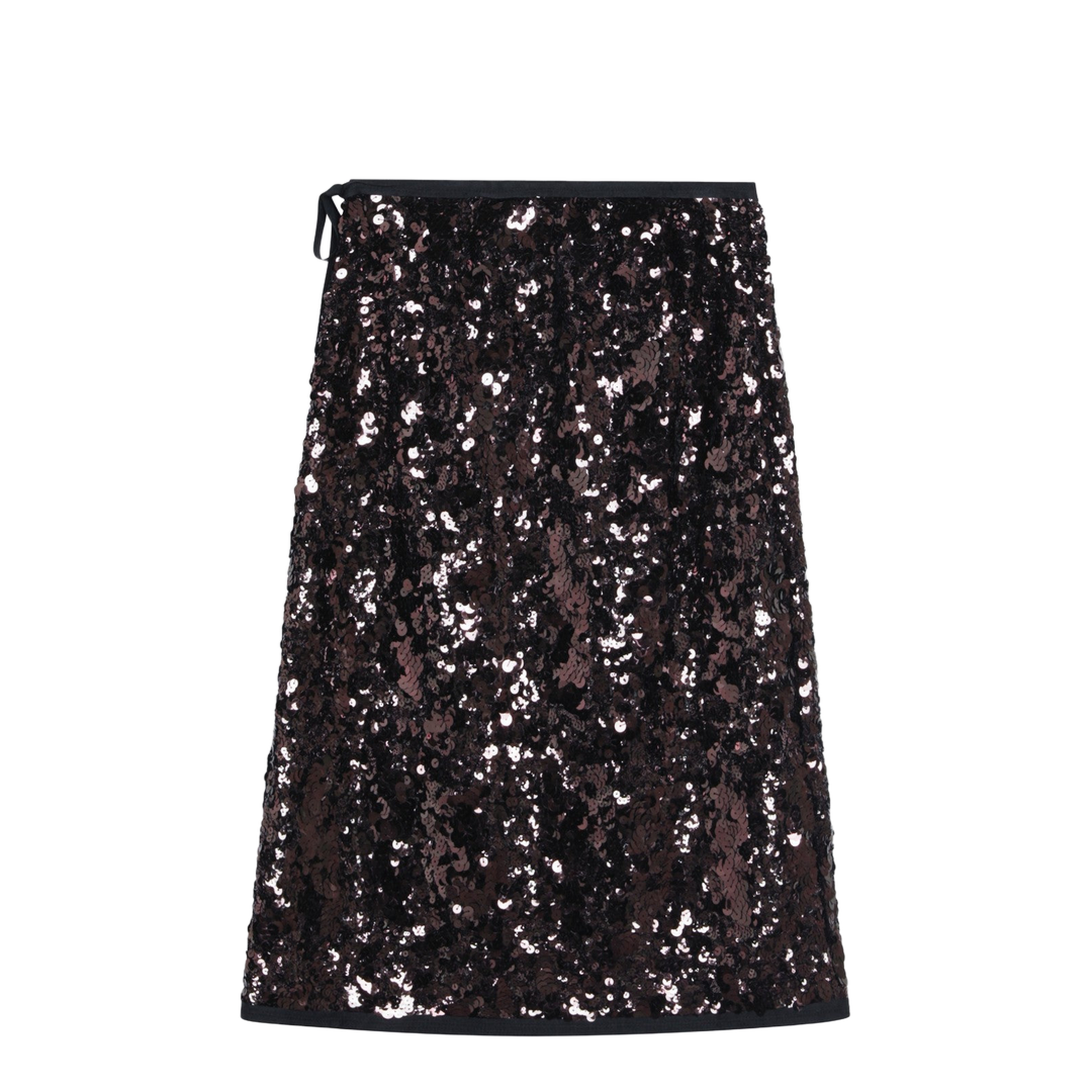 Plum-coloured sequined skirt