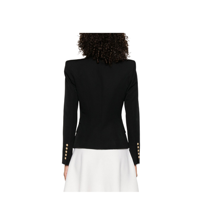 Black Virgin Wool 6-Button Jacket