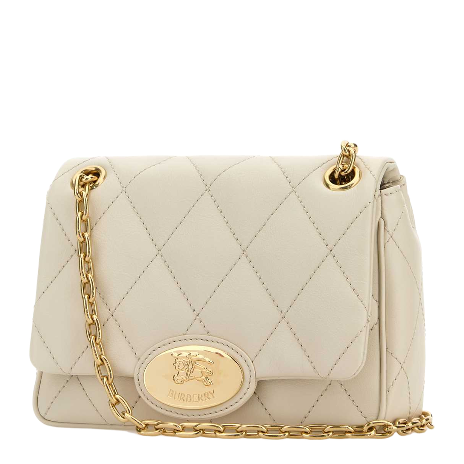 Ivory Leather Small Strand Shoulder Bag