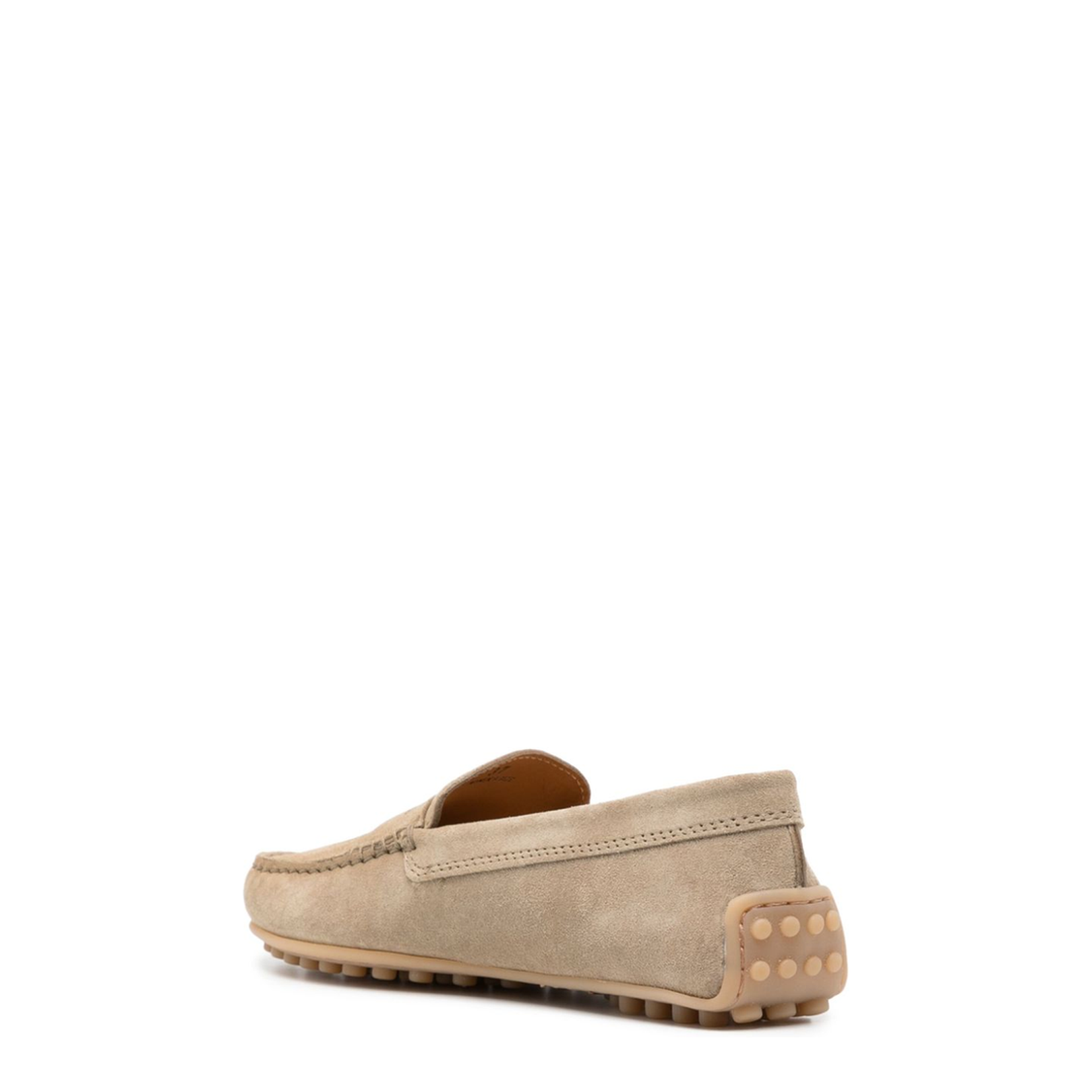 Beige Suede Slip-On Moccasins