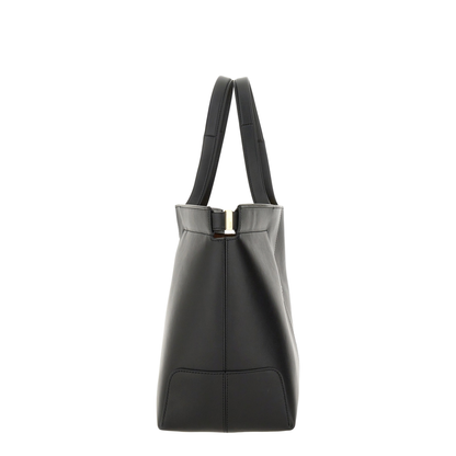 Di Bag Folio Medium-Small Leather Tote Bag - Black
