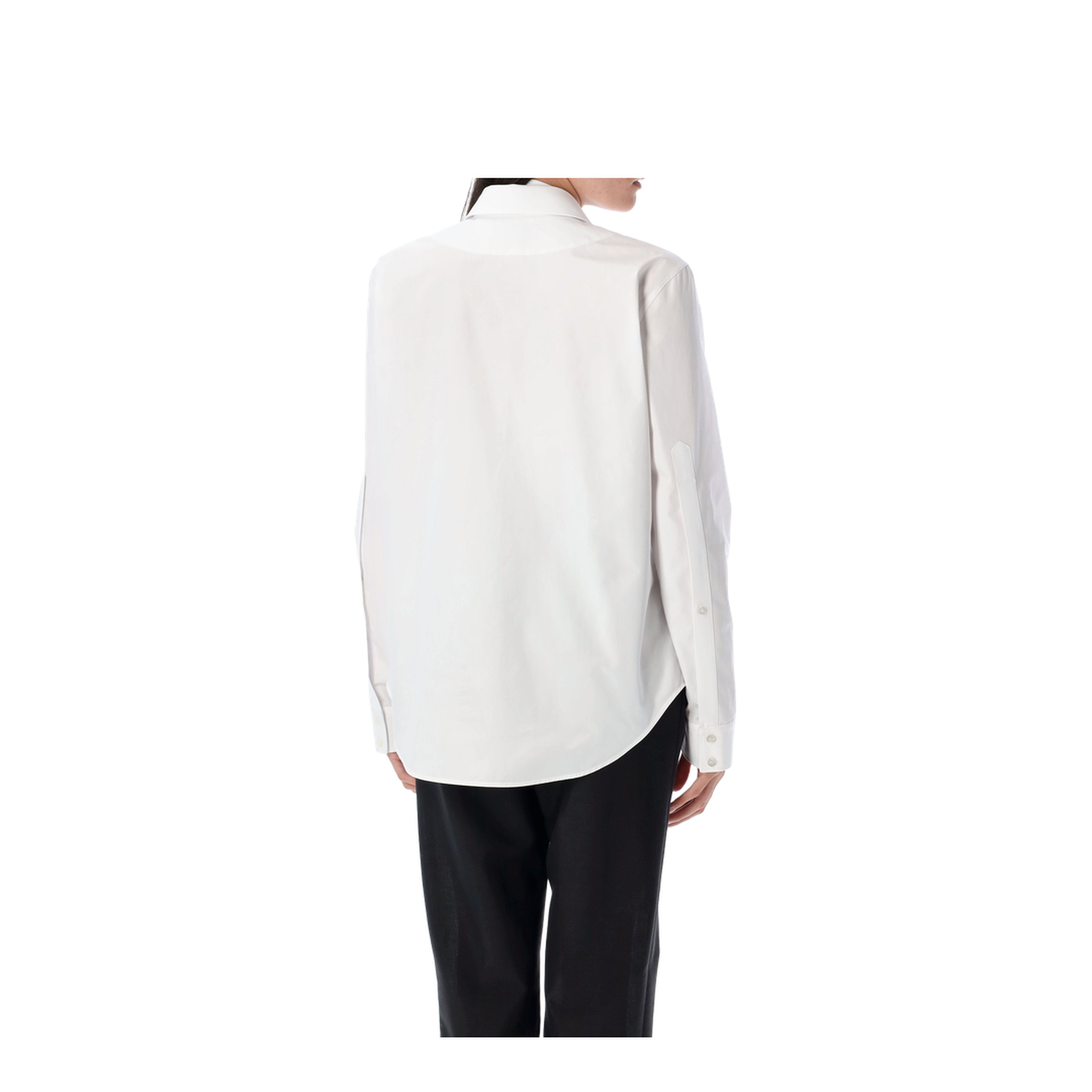 Cotton Poplin Shirt with Horsebit in White