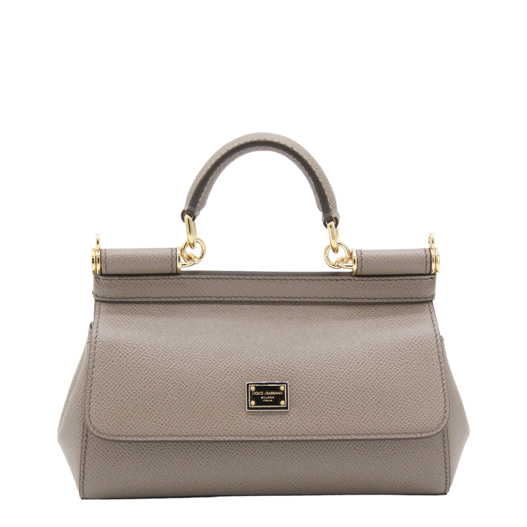 Sicily Mini Calfskin Top Handle Bag - Beige