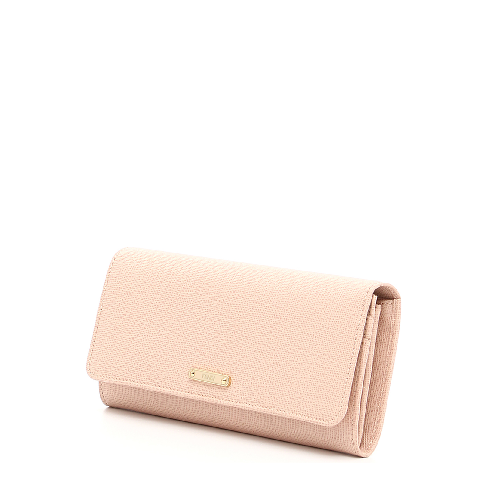 Baguette Leather Wallet - Pastel Pink