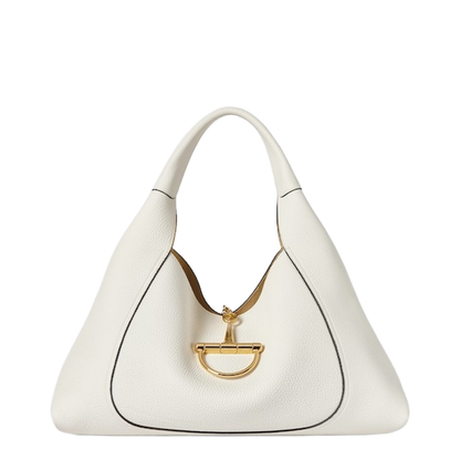 Softbit Maxi Shoulder Bag in White Leather