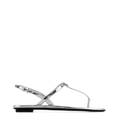 Silver Leather Thong Sandals