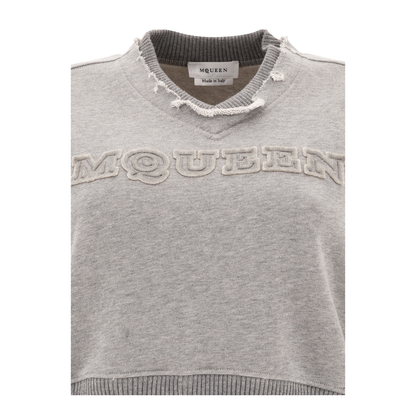 Logo Cotton Cropped Sweatshirt