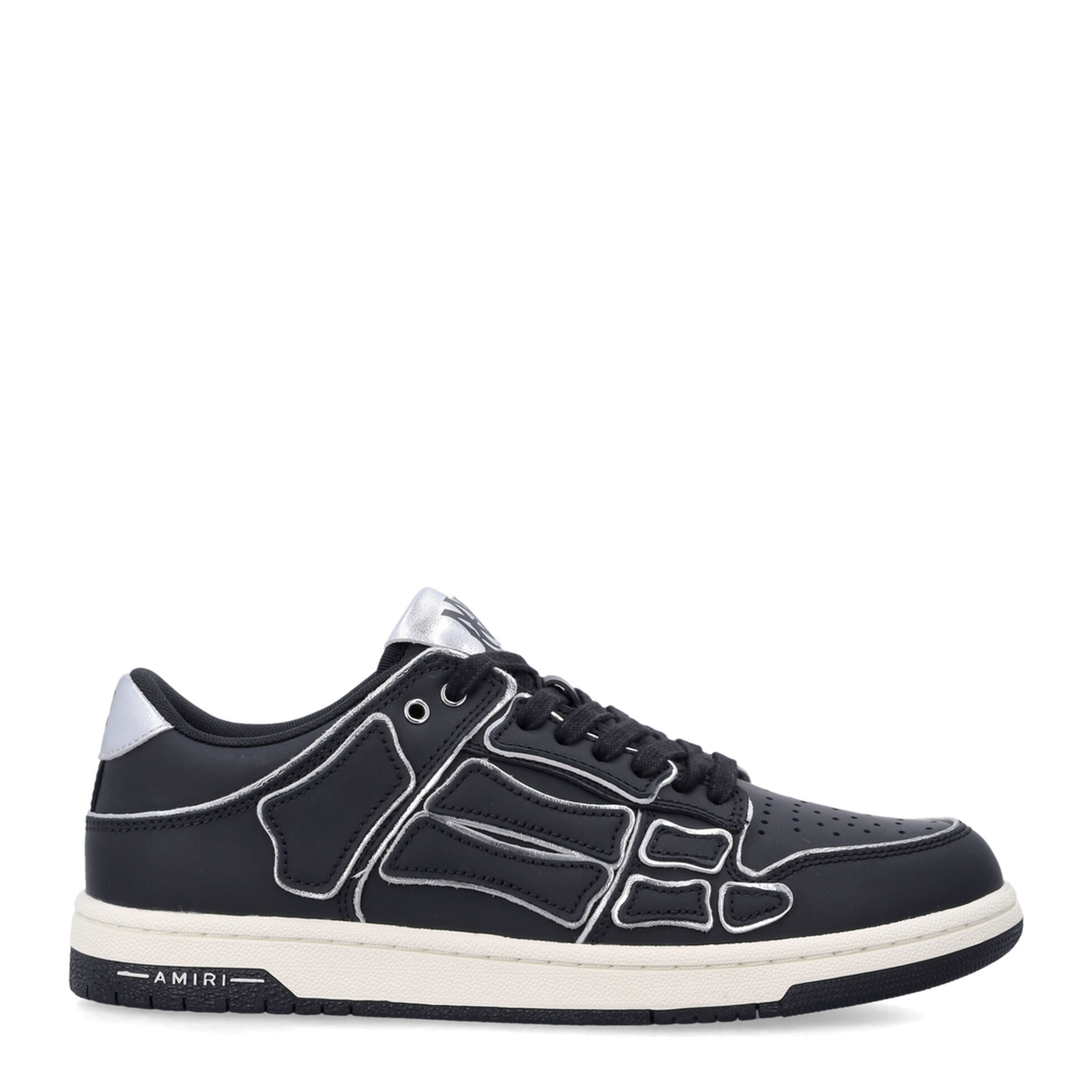 Skel Top Low Black Sneaker With Logo Patch