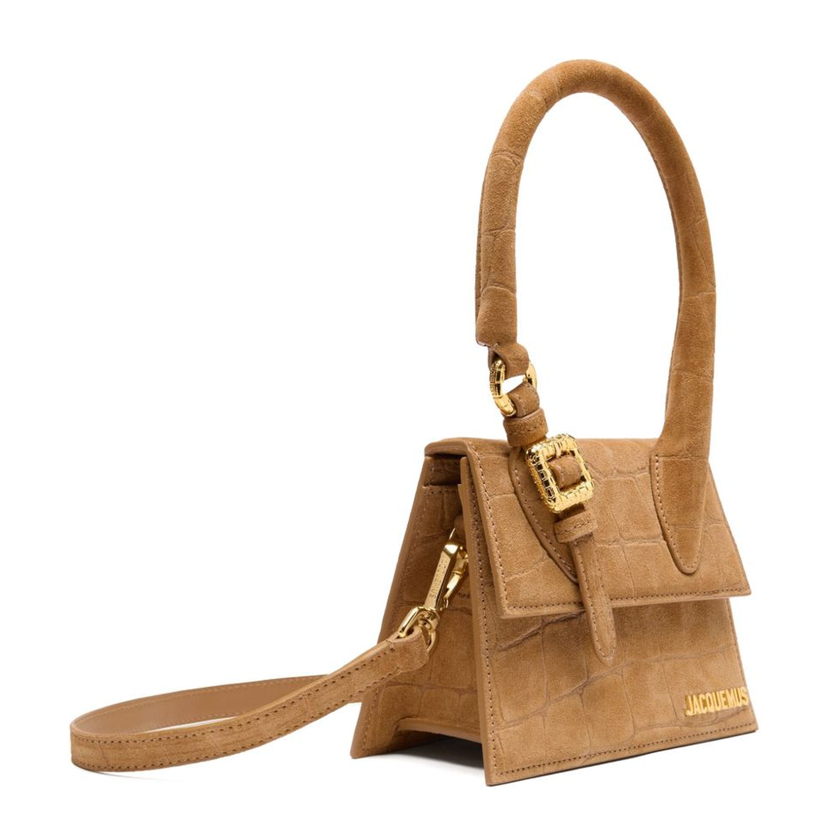 Foldover Top Handbag in Camel Brown