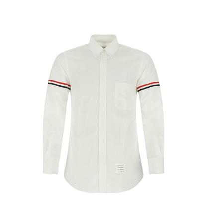 MAYFEYR - Thom Browne - Classic Shirt With Rwb Grosgrain Armbands In Poplin - MWL150E03113100