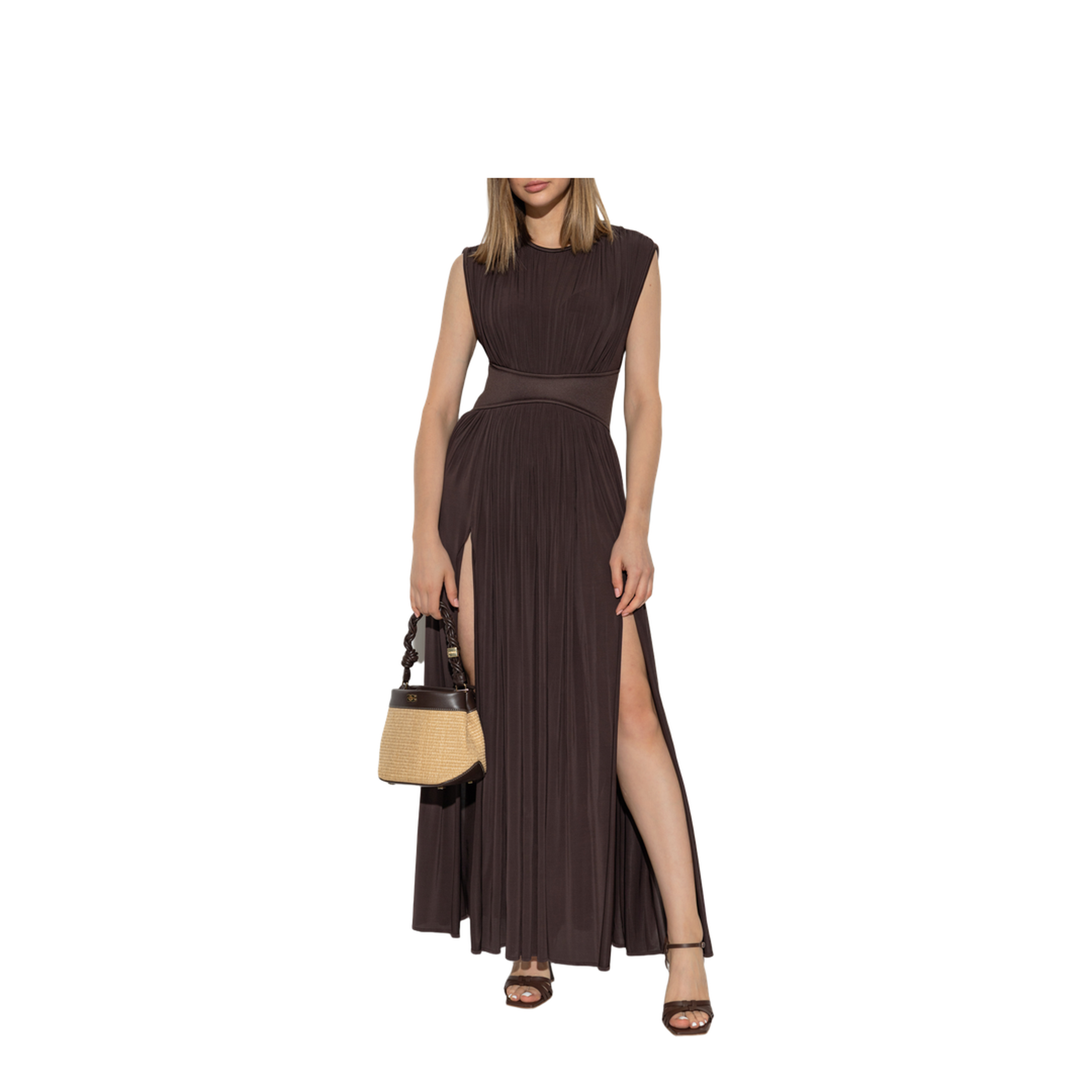 Draped Dress Brown