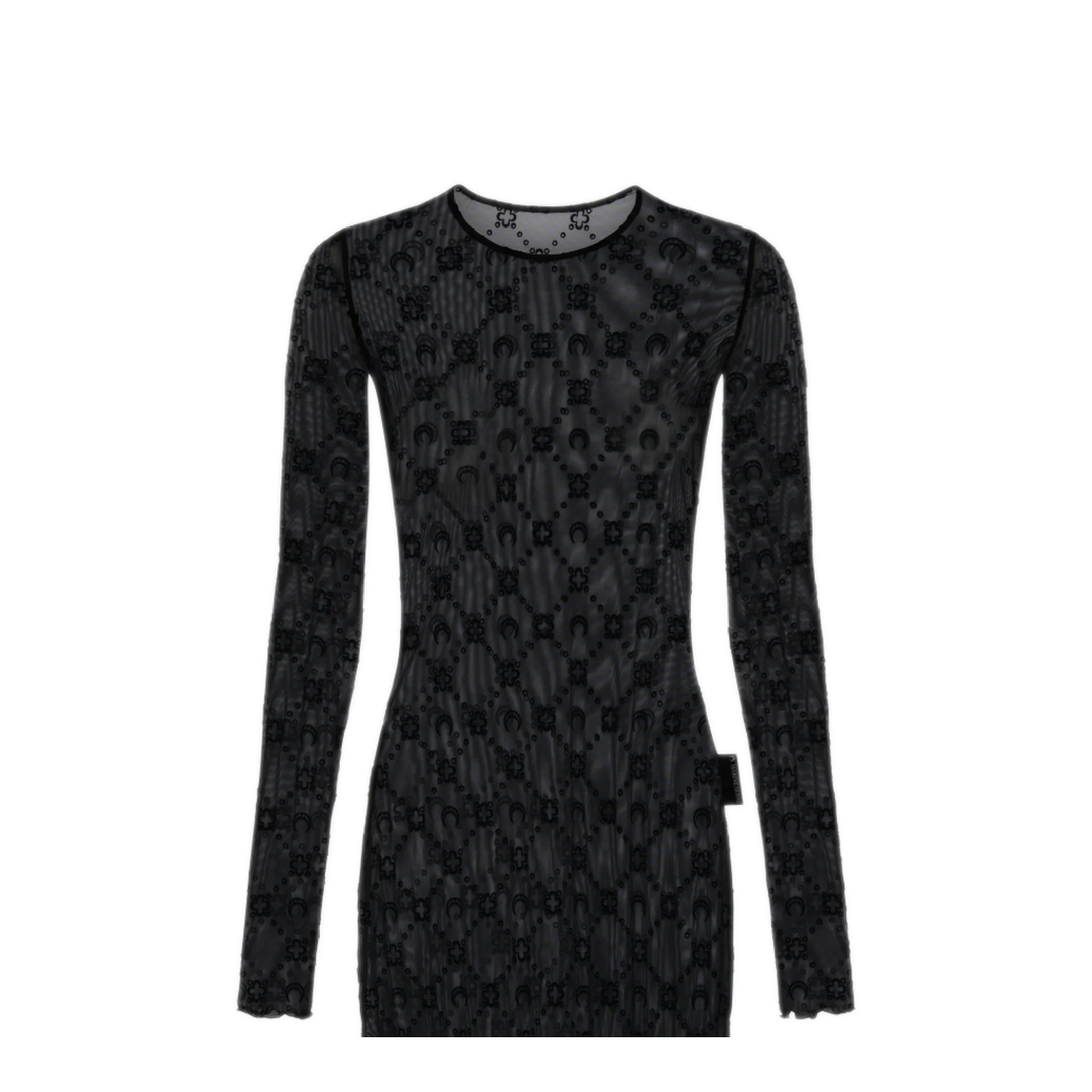 MAYFEYR - Marine Serre - Moonogram Mesh Flock Ls Mini Crewneck Dress - WDR267ACJER0005BK99