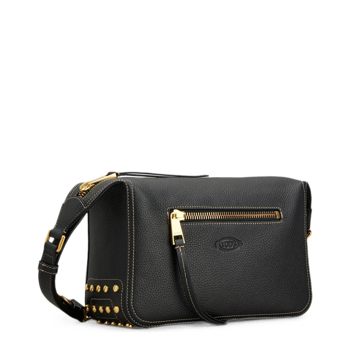 Mini Calf Leather Shoulder Bag - Black
