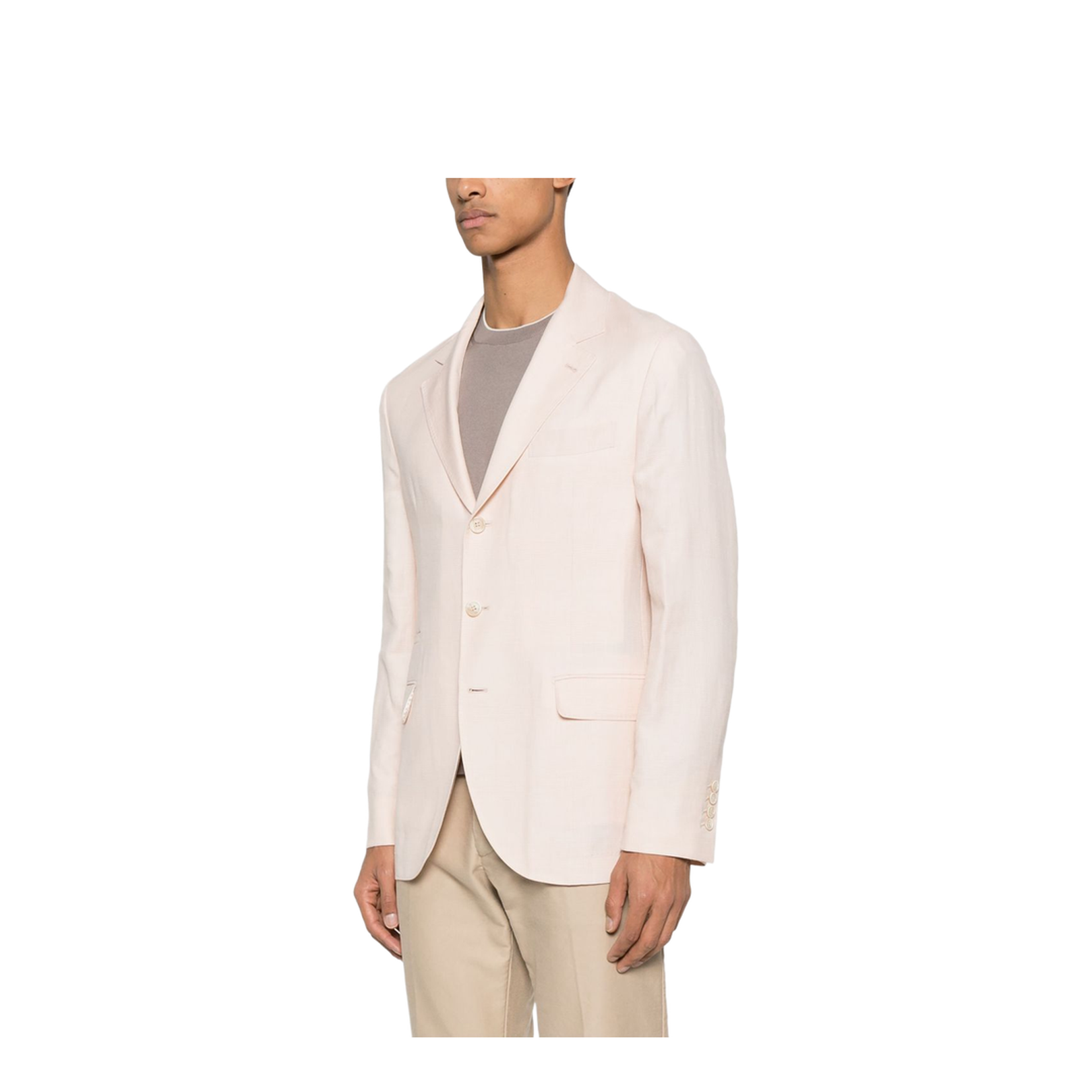 Wool Blend Single-Breasted Jacket