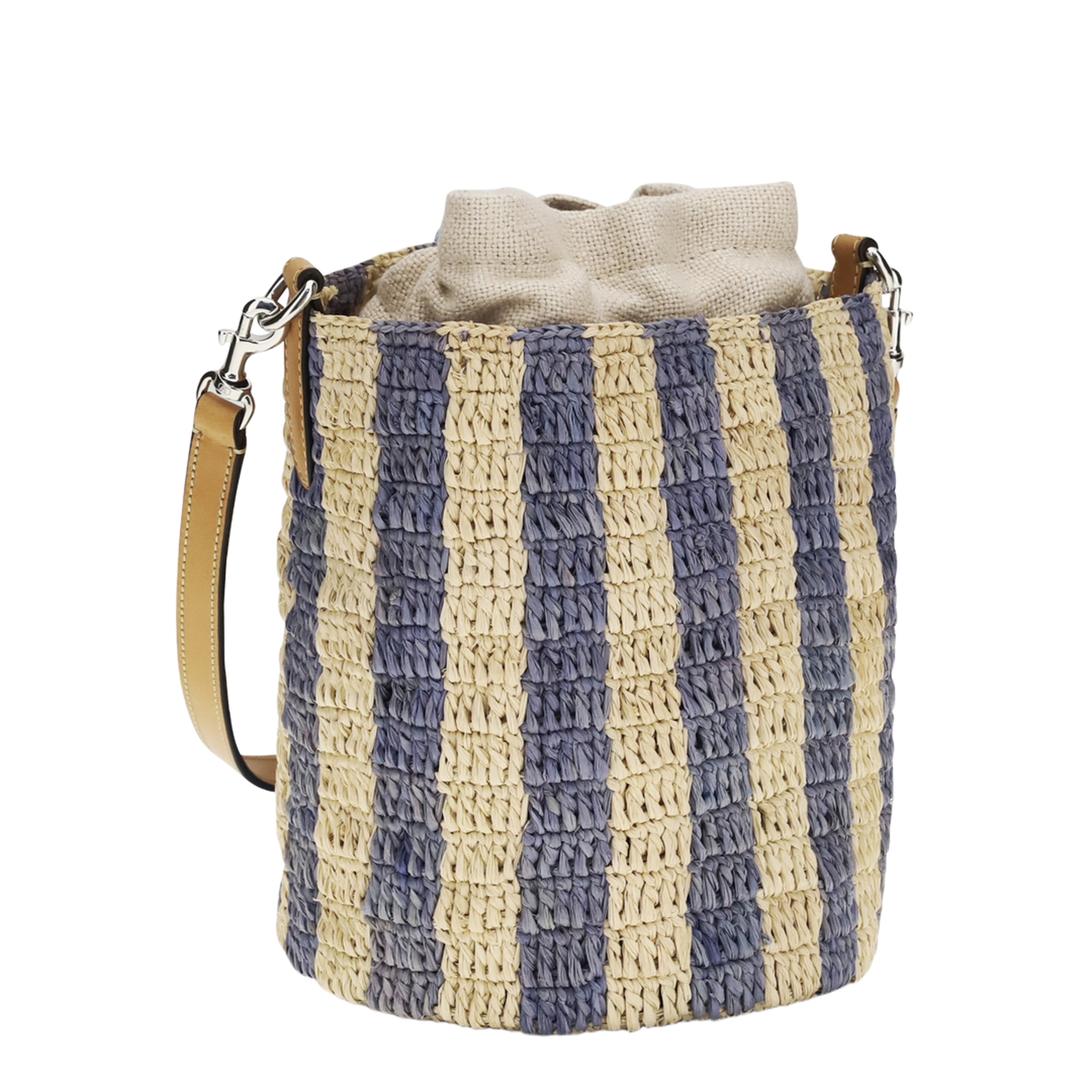 MAYFEYR - Valentino - Striped Raffia Bucket Bag - 8W2B0T03IXU