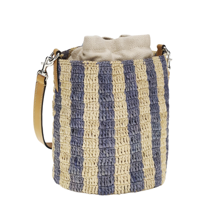 MAYFEYR - Valentino - Striped Raffia Bucket Bag - 8W2B0T03IXU