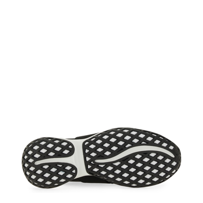 Black and White Leather Embellished Slip-On Sneakers