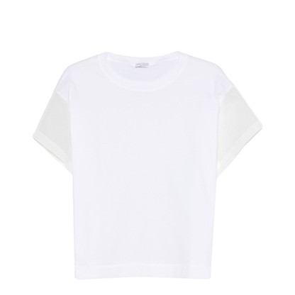 Sheer-Panel T-Shirt White