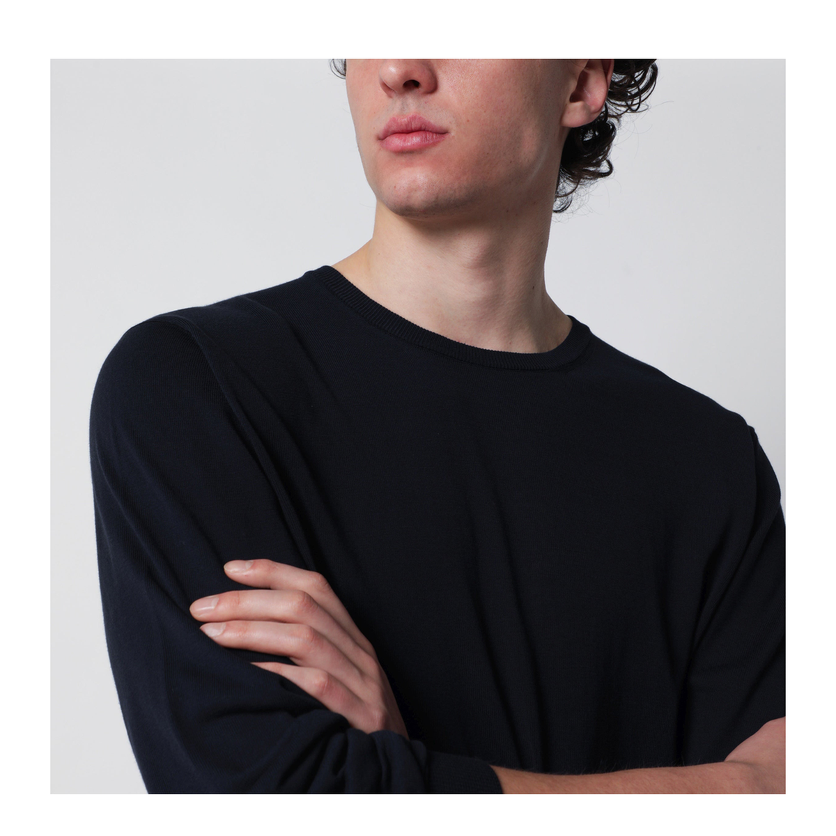 MAYFEYR - Roberto Collina - Navy Blue Cotton Crewneck Sweater - 261MYA10001CO10