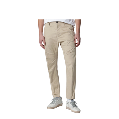 Beige Cotton-Blend Trousers