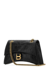 Crush Small Chain Bag Crocodile Embossed In Black