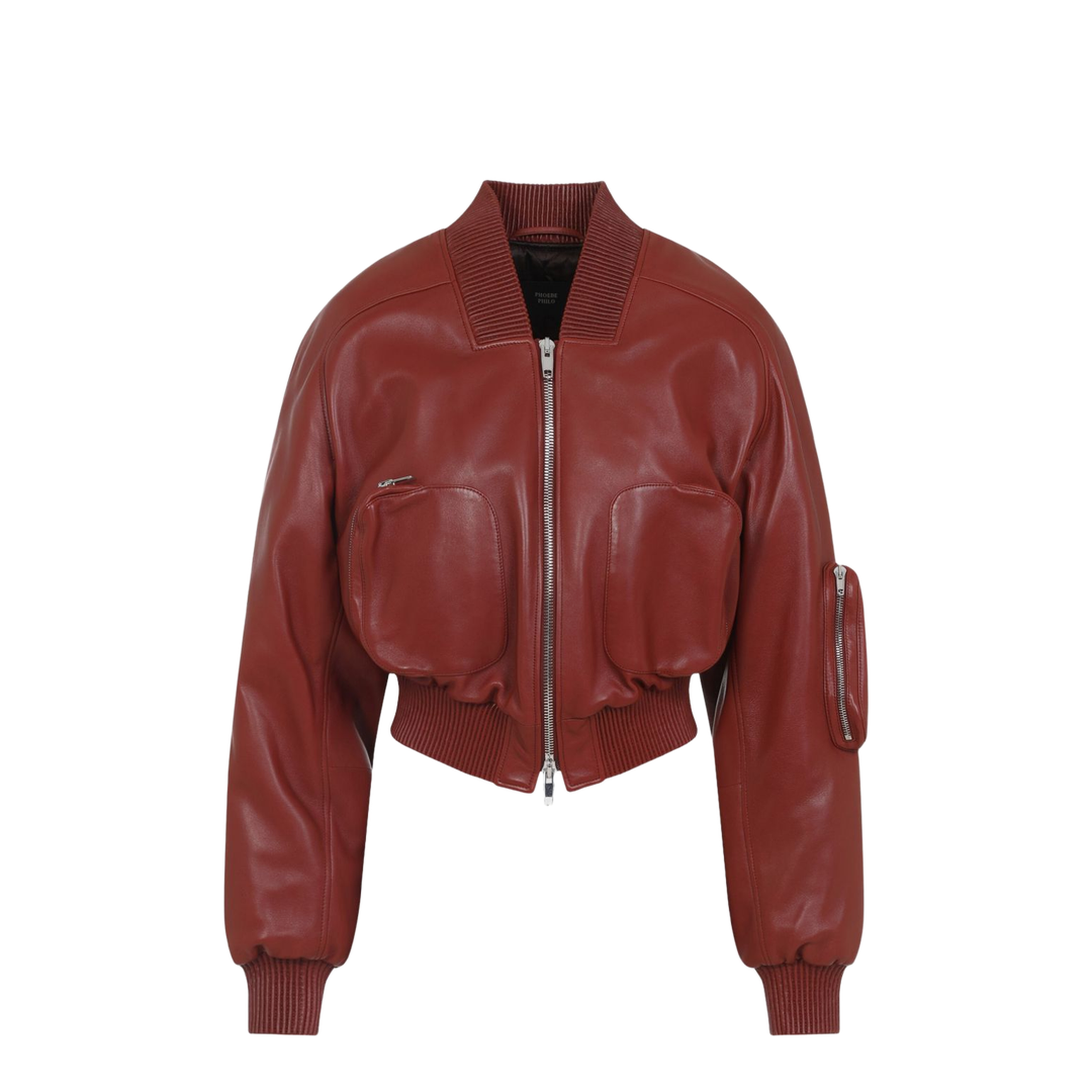 Pocket Bomber Jacket - Dark Red
