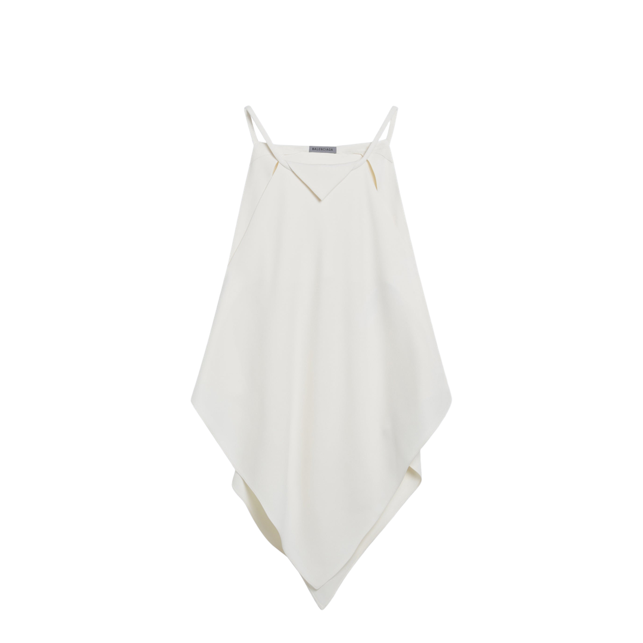 Scarf-inspired Wool and Silk Crepe Top in Ivory