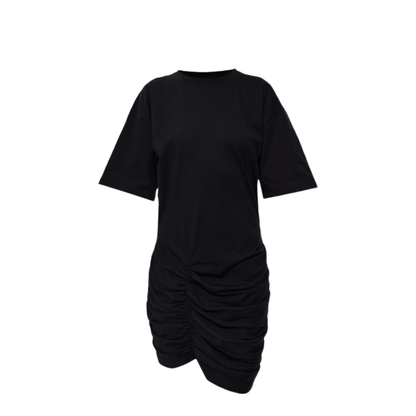 Ruched Detail T-Shirt Dress Black