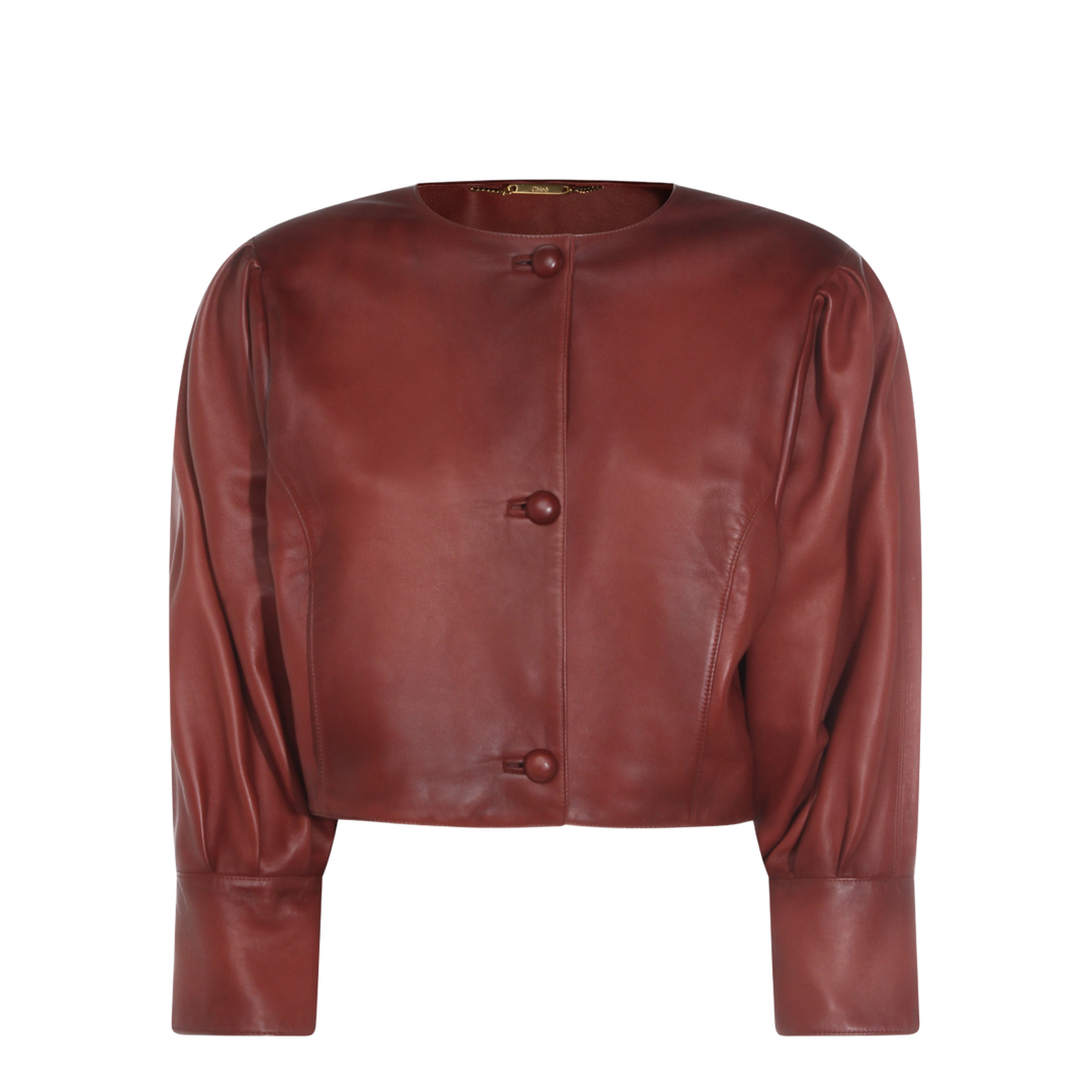 Short Burgundy Jacket in Plongé Nappa Leather