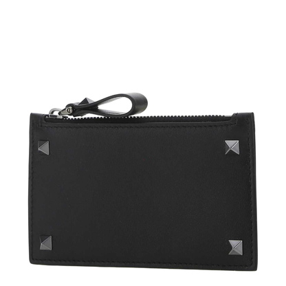 MAYFEYR - Valentino - Black Leather Rockstud Card Holder - 2Y2P0540VH30NO