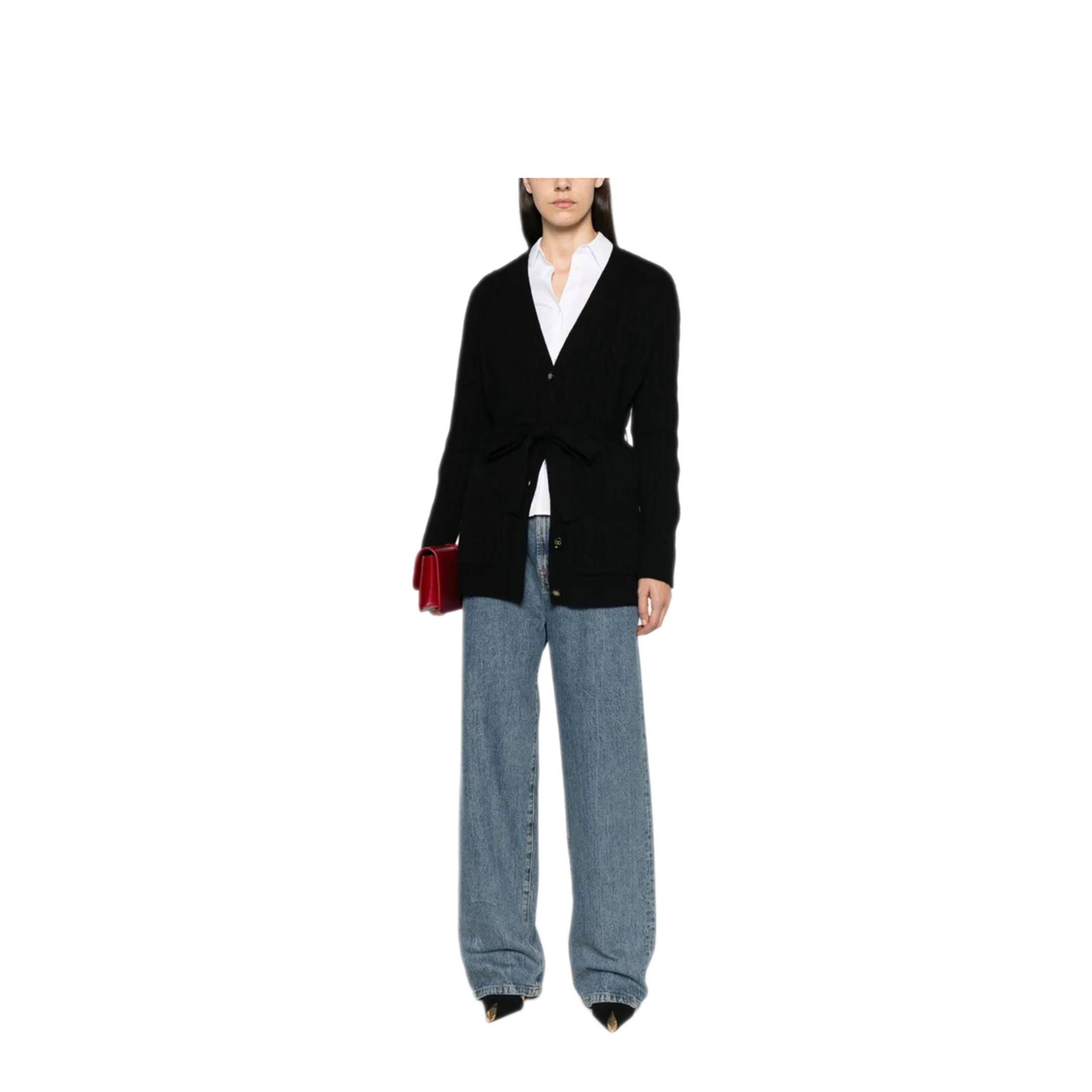 MAYFEYR - Valentino - Cable-Knit Belted Cashmere Cardigan - BKA16DAB90NO