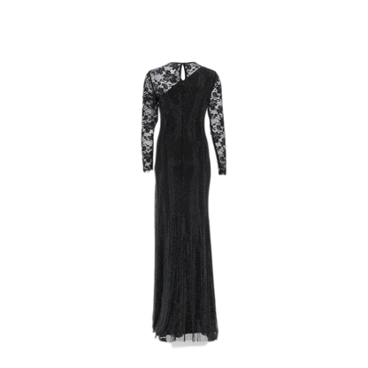 MAYFEYR - Self Portrait - Long Dress With Lace Sleeves - PF25100XABBLACK