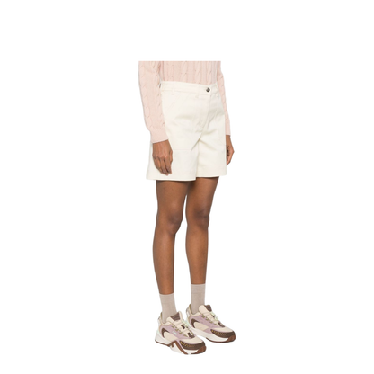Ivory Stretch Cotton Bermuda Shorts