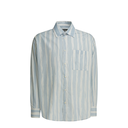 MAYFEYR - Jacquemus - Striped Cotton Shirt - SHM00605AW00691BLUEBEIGEGOUACHEPRINT