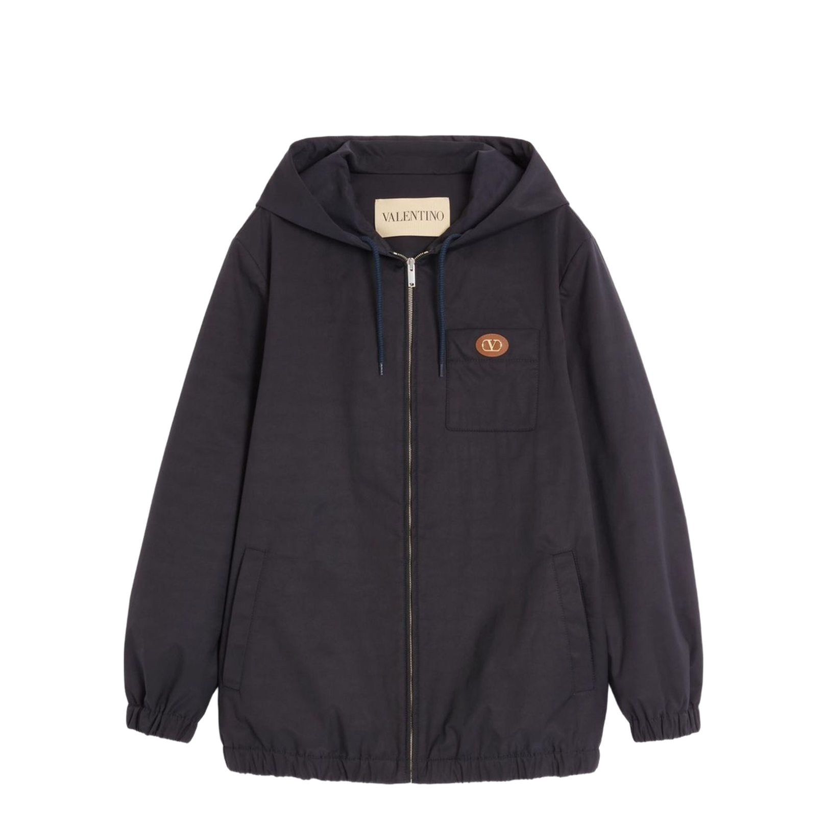 Nylon Hooded Jacket With Vlogo Patch