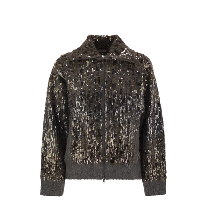 Dazzling Dégradé Embroidery Mohair and Wool Cardigan