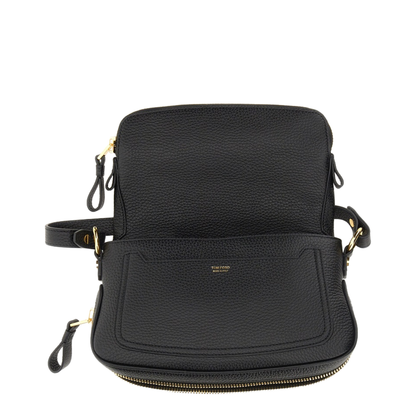 Folded-Design Pebbled-Leather Shoulder Bag
