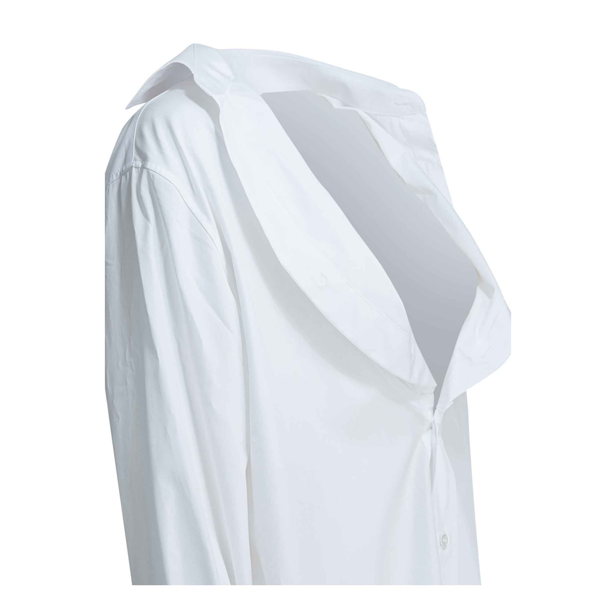 White Folded-Collar Shirt