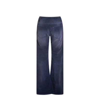 Curved Waist Pants in Navy/Dirty Dark