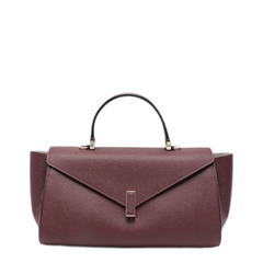 Iside Editor Medium Calf Leather Top Handle Bag - Claret Red