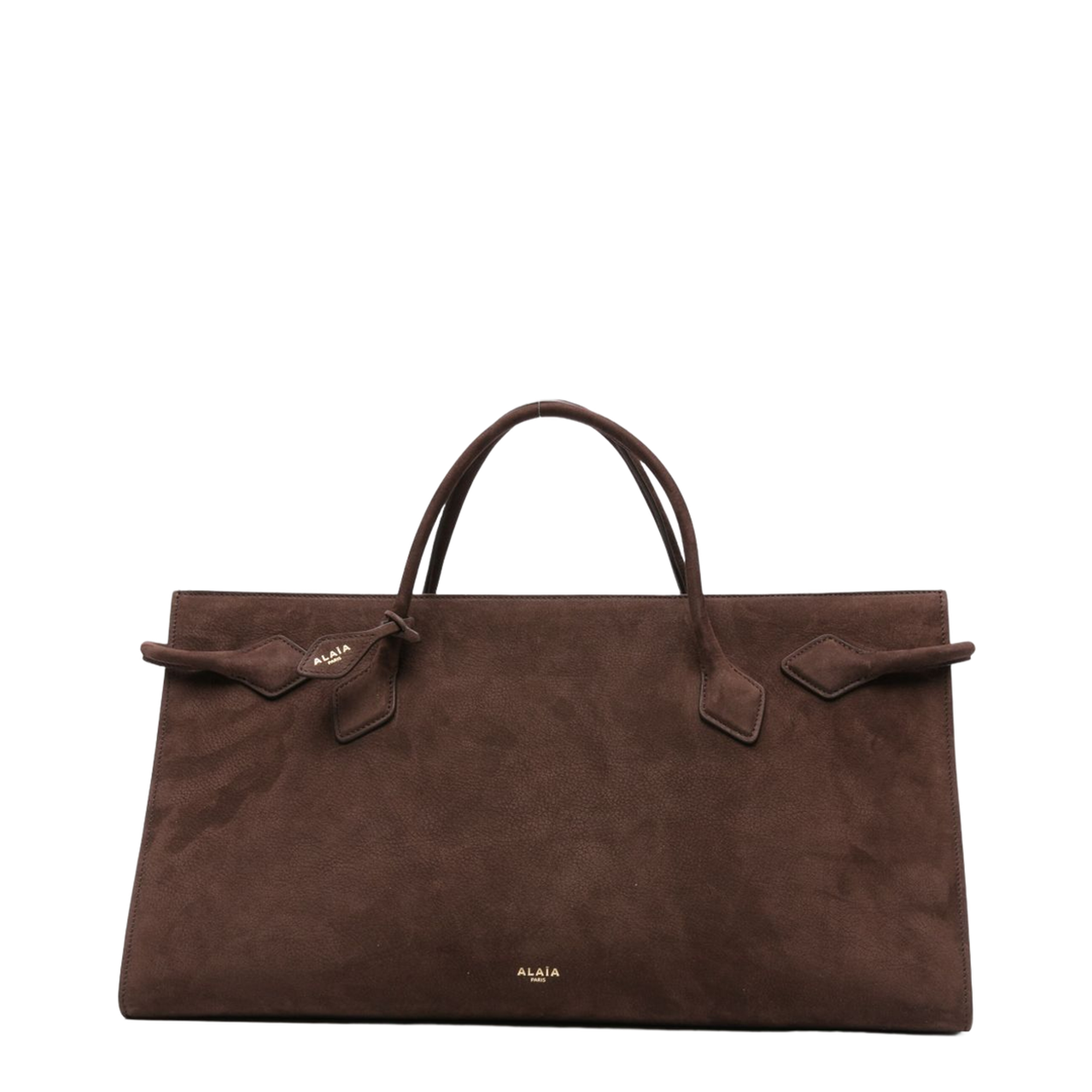 Le Teckel Nubuk Calfskin Tote - Brun Foncé