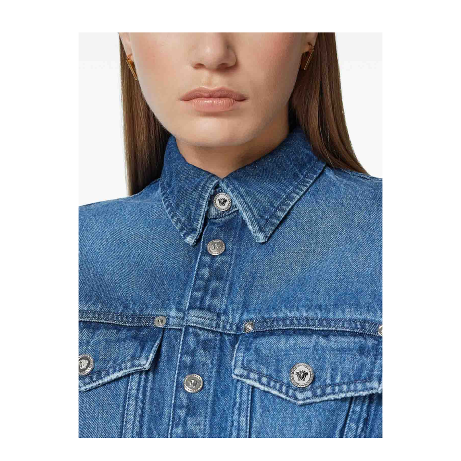 Denim Shirt With Frayed Edges