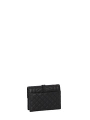 Quilted Leather Wallet In Black