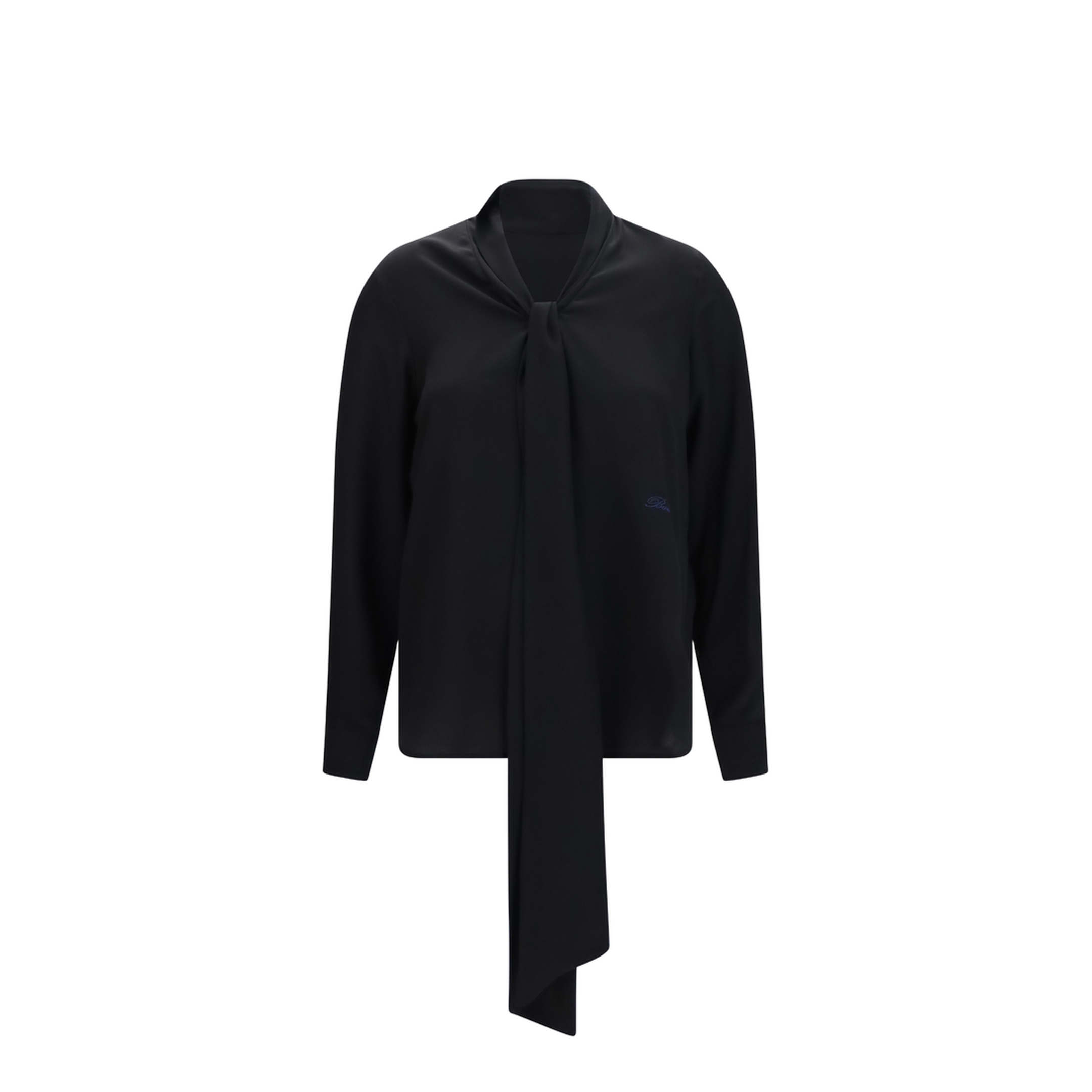 MAYFEYR - Burberry - Silk Blouse With Embroidered Logo And Scarf Detail - 8129795